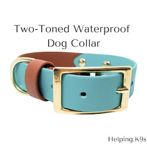 Two-Tone Dog Collar, Waterproof and Stinkproof Dog Collar, USA BioThane Dog Collar