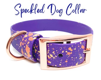 Collier pour chien moucheté personnalisé réglable, collier pour chien imperméable et anti-puant, collier pour chien BioThane USA