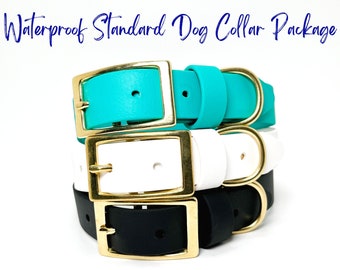 Standard Dog Collar Set Package Deal, From 2 to 4 Collars Bundle, USA BioThane Dog Collar