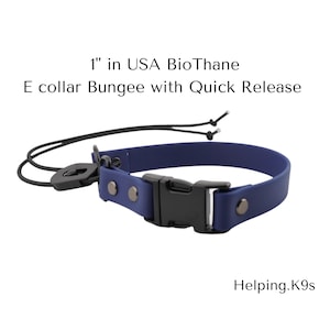 E collar Bungee Collar with Quick Release Buckle, Fits 1&quot; inch for Dogtra, Garmin, E collar Technologies, Waterproof Collar, USA BioThane