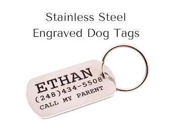 Personalisierte Hundemarke im Military Style aus Edelstahl mit Gravur
