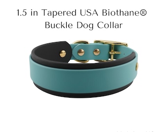 1.5in Biothane Dog Collar: Tapered Waterproof Working Collar