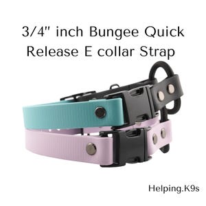 3/4&quot; inch Quick Release Bungee E collar, USA BioThane, for Dogtra, Garmin, E collar Technologies and more