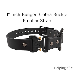 1&quot; inch Quick Release COBRA® Bungee E collar, USA BioThane, for Dogtra, Garmin, E collar Technologies and more