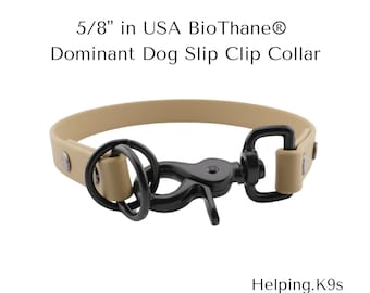Biothane Slip Dog Collar: Waterproof Training Collar, Handmade 5/8"