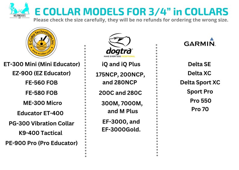 E collar Bungee Collar, Fits 3/4 inch for Dogtra, Garmin, E collar Technologies, Waterproof Collar, USA BioThane image 5