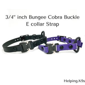 3/4&quot; inch Quick Release COBRA® Bungee E collar, USA BioThane, for Dogtra, Garmin, E collar Technologies and more