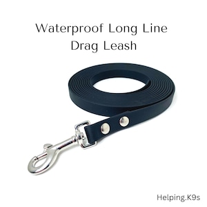 Long Dog Leash / 10 to 50 Feet Custom Waterproof Training Lead / 5/8” BioThane Training Dog Leash / Tracking, Hiking, Recall Dog Line
