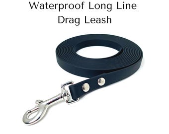 Long BioThane Dog Leash: Waterproof Training Lead, Hiking Recall Line
