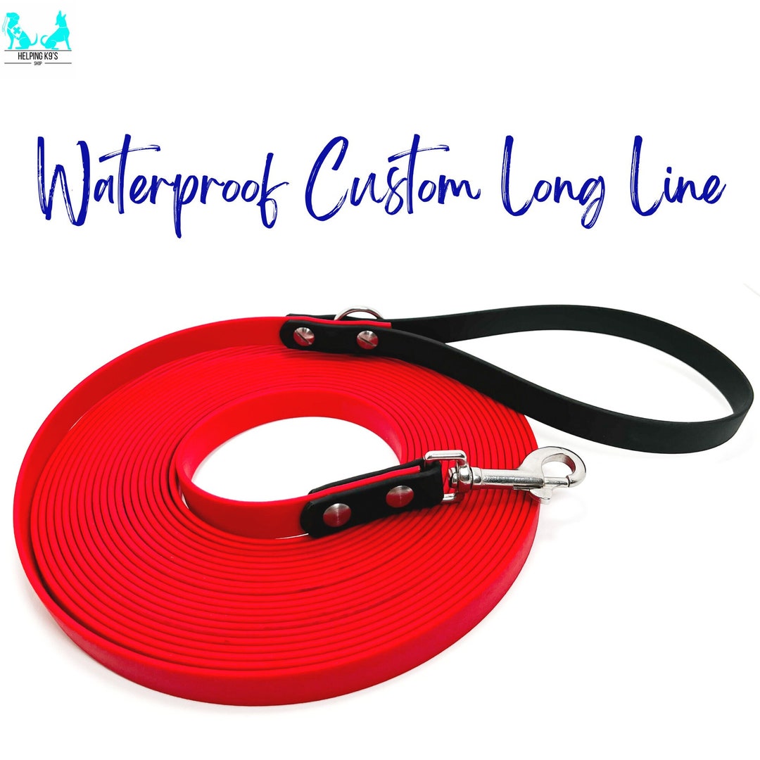 Long Dog Leash / 10 to 50 Feet Custom Waterproof Training Lead / 5/8