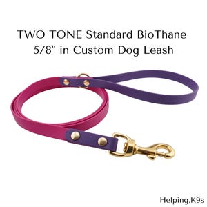 Erstellen Sie Ihren eigenen Standard BioThane Custom Hundeleine / 5/8 ”USA BioThane / Wasserdicht, handgefertigt und individuell