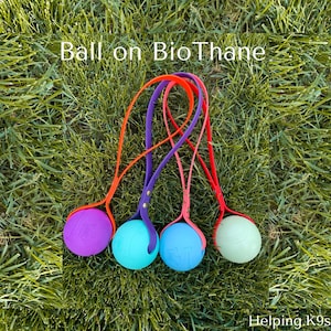 Ball on Biothane, Tug Toy, Handler Engagement Toy, Toy Reward, Ball Tug, Working Dog Reward, Sport Dog Reward, Ball on String