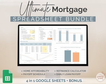 Ultimate Mortgage Spreadsheet for Google Sheets! Home Affordability, Refinance Calculator, Amortization Schedule, Early Payoff, Countdown
