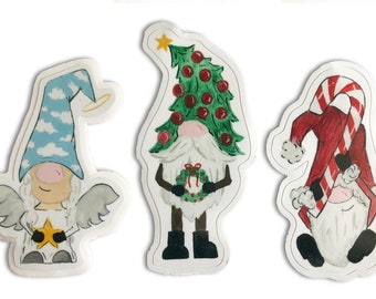 Vinyl Holiday Gnome Stickers Christmas, Easter, Fathers, Galentines, Halloween, Mothers, New Years, St. Patricks, Thanksgiving, & Valentines