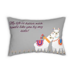 Alpaca Pillow, llama pillow, cute pillow, decorative pillow, cute gift, bff pillow, friendship pillow, housewarming pillow, lumbar pillow