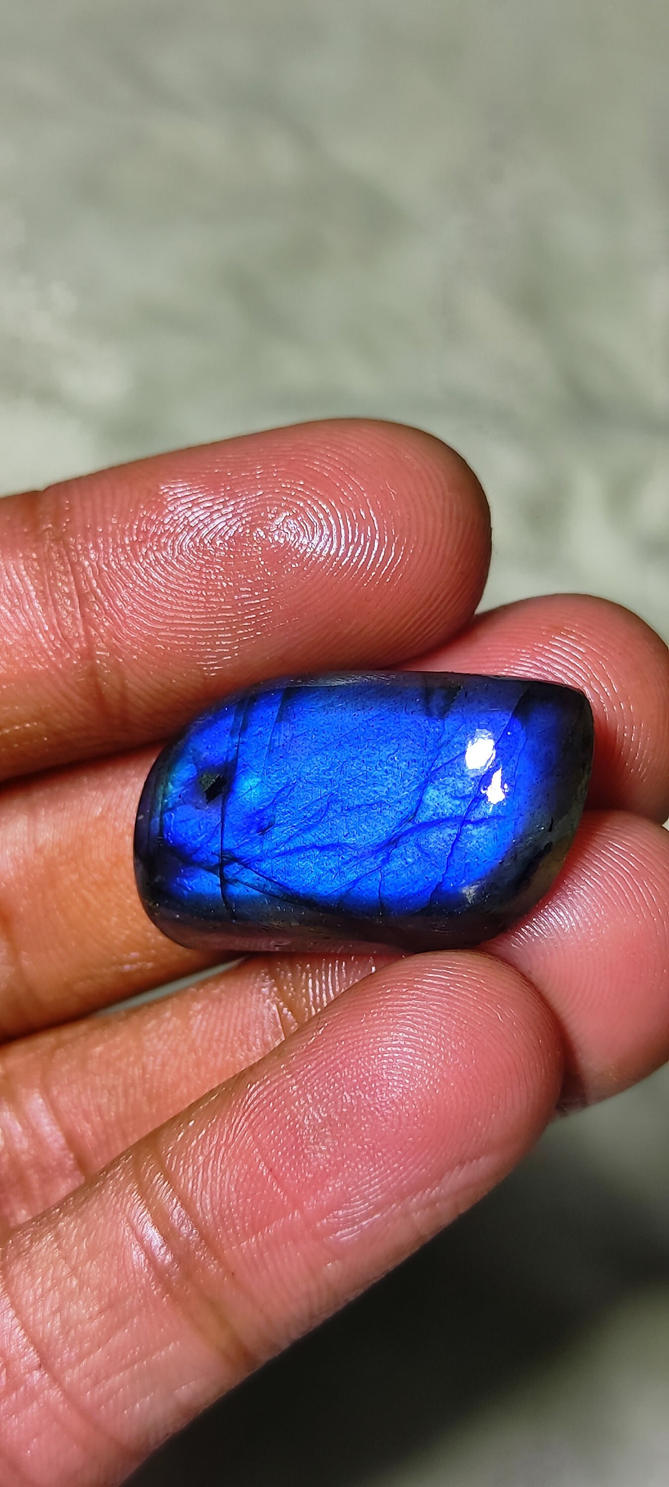 Blue Fire Labradorite Cabochon Labradorite Gemstone Natural Blue Fire Labradorite Size-26×15×7 Fancy Shape make for jwellery!!