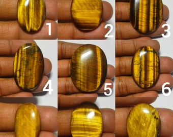 Natural Tiger Eye Cabochon Gemstone Healing Crystal Tiger Eye Cabochon Use For Jewelry Macrame Bracelet Necklace Pendents Rings