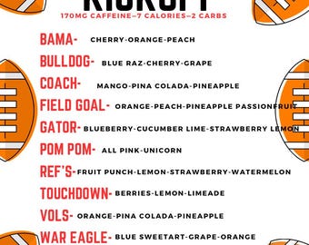 Kick Off Themed Loaded Tea 10 Pack: Sugar Free,  Flavored Green Tea Mix