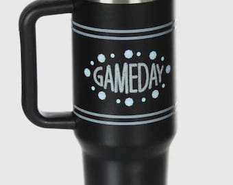 40oz Insulated Stainless Steel Tumbler with Handle & Straw - White Travel Mug