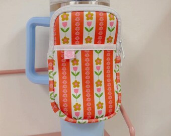 Tulip and Stripes Tumbler Backpack | Zippered Pouch | Loaded Tea Storage | Coin Purse