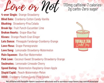 Love or Not Themed Loaded Tea 15 Pack Sugar Free