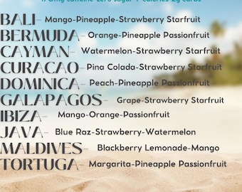 Tropical Island Themed Loaded Tea 10 Pack: Sugar Free, Energizing Flavored Green Tea Mix