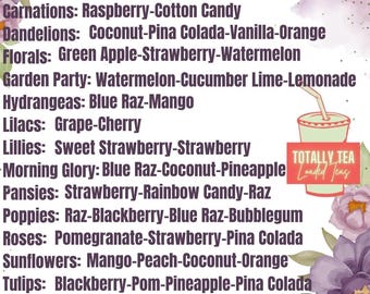 Flower Power Themed Loaded Tea 15 Pack: Sugar Free, Flavored Green Tea Mix