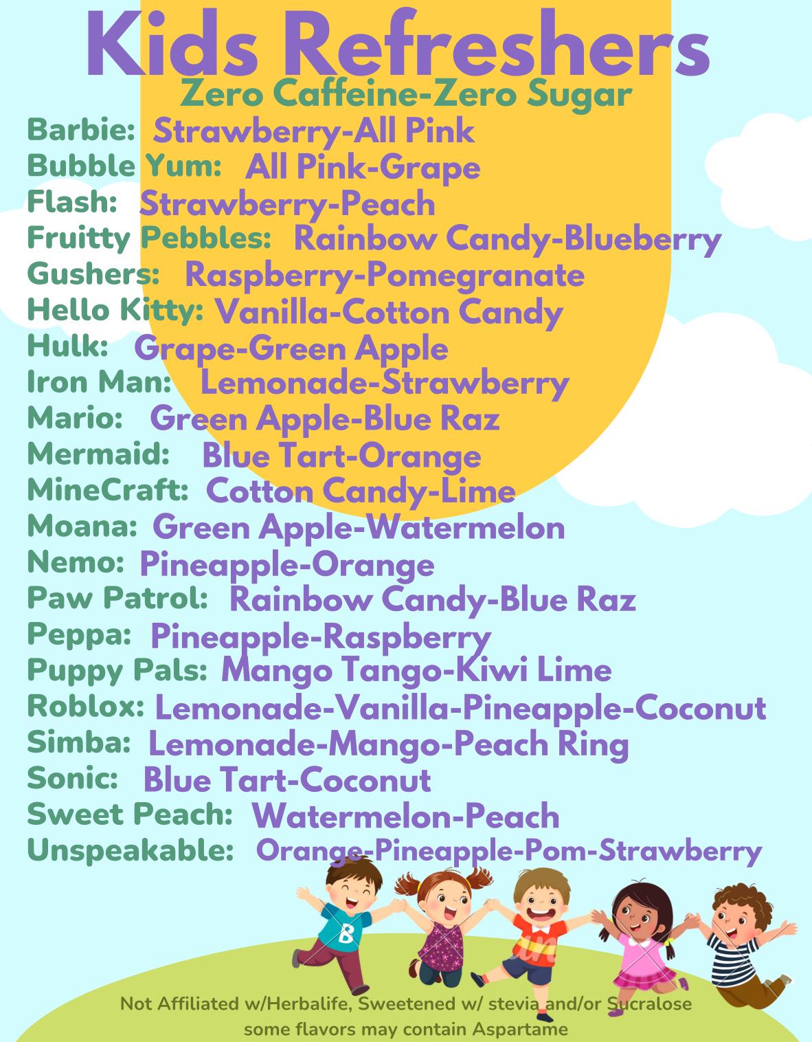 Kids Refreshers: Zero Sugar, Caffeine-free Drink Packets