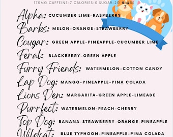 Furry Friends Themed Loaded Tea 10 Pack: Sugar Free, Flavored Green Tea Mix