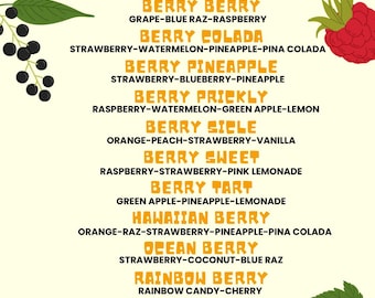 BERRY SUMMERTIME themed 10 pack of flavored loaded tea mixes-mega tea-caffeine-free shipping