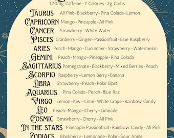 Zodiac Themed Loaded Tea 15 Pack: Sugar Free,  Flavored Green Tea Mix
