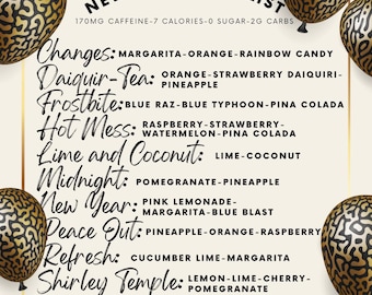 New Year Themed Loaded Tea 10 Pack: Sugar Free,  Flavored Green Tea Mix