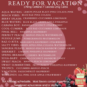 Vacation Themed Loaded Tea 20 Pack: Sugar Free, Energizing Flavored Green Tea Mix