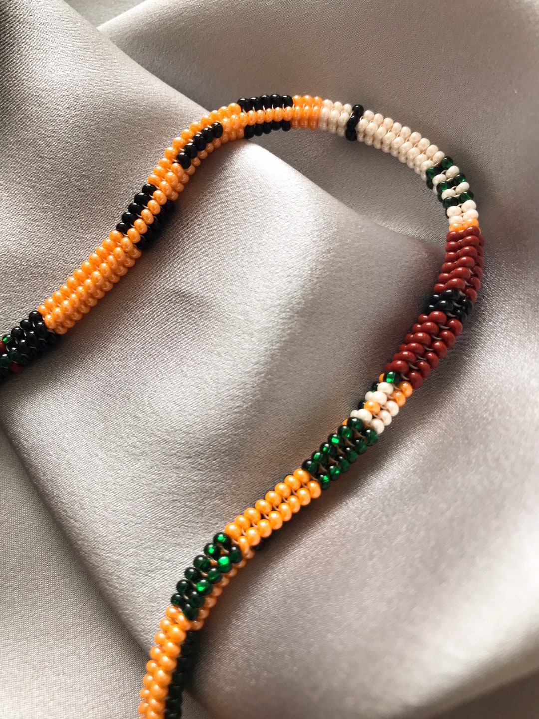 Summer Rope Necklace Bright Statement Neckalace Handmade Necklace ...