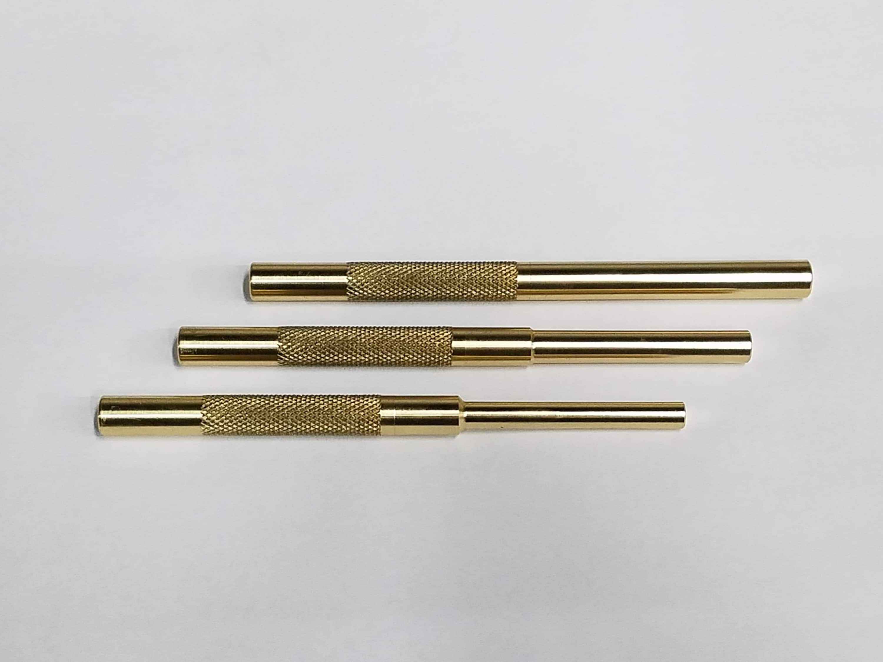 Solid Brass Drift Pin Punch Set of 3 MADE IN USA 1/4, 5/16, 3/8 X 51/4
