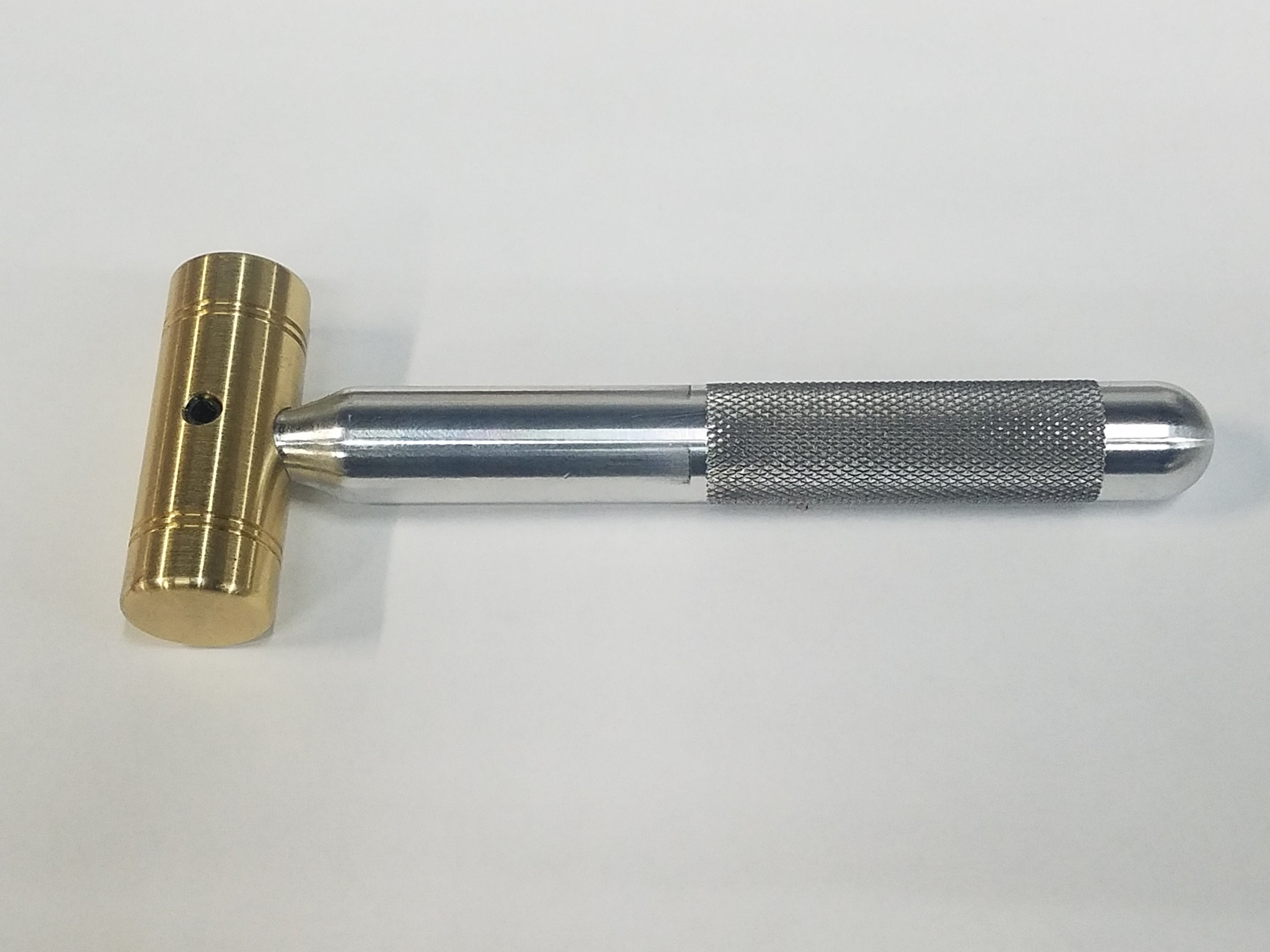 4 OZ. Small Brass Hammer Knurled 5/8 Aluminum Handle Excellent