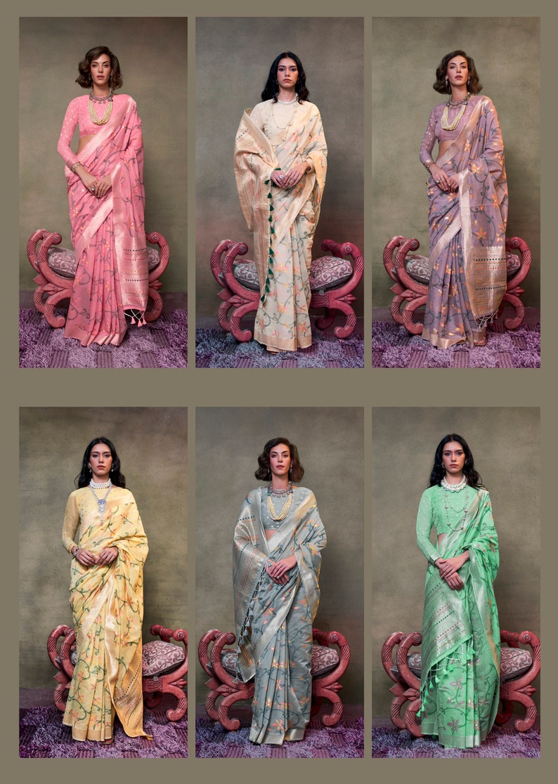 Gina Jamdani Mauve Cotton Printed Ready to Wear One Minute Saree main image 1