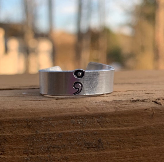 Etsy semicolon shop ring