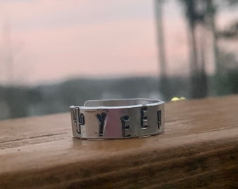 Yeehaw Metal Stamped Ring