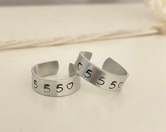 Angel Number Metal Stamped Ring