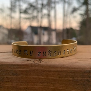 Thick Customizable Gold Metal Stamped Bracelet