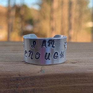 Thick Customizable Metal Stamped Ring || Positive Affirmations Ring