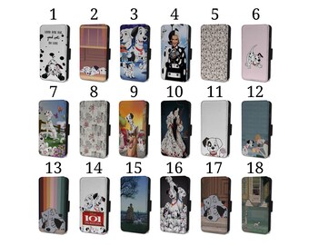 Wallet Phone Case for Samsung S9 S10 S20 S21 S22 S23 Plus Ultra Note - Flip Cover - 101 Dalmatians Puppies Cruella Deville