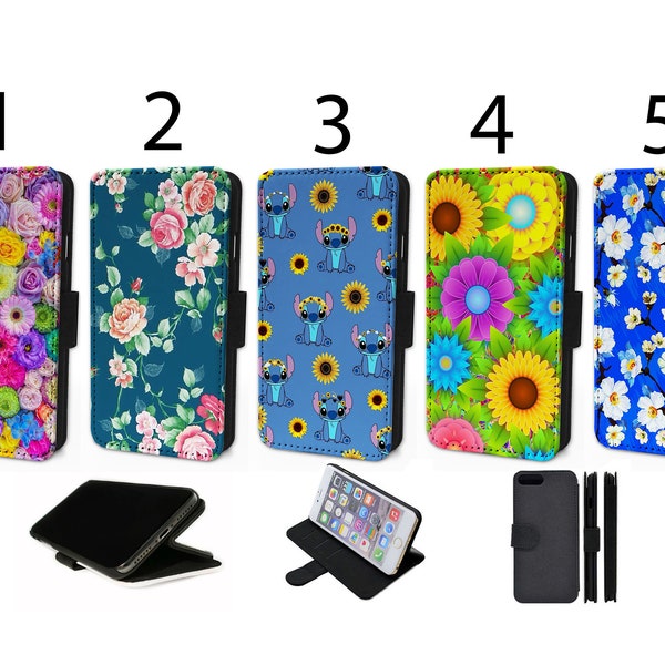 Wallet Phone Case for Samsung S9 S10 S20 S21 S22 S23 Plus Ultra Note - Flip Cover - Assorted Designs - Floral Patterns Flower Power