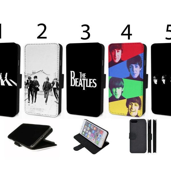 Wallet Phone Case for Samsung S9 S10 S20 S21 S22 S23 Plus Ultra Note - Flip Cover - Beatles