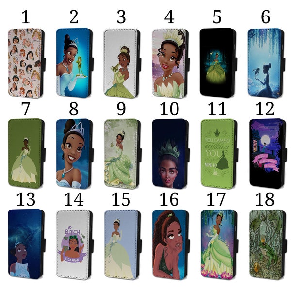 Wallet Phone Case for iPhone 6 7 8 X XR 11 12 13 14 15 Flip Cover - Assorted Designs - Tiana Princess Princess & The Frog Disney Characters