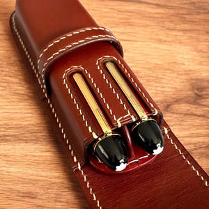 Dark Honey Premium Leather Pen Case for 2 Pens, Handmade Leather Pen Case, Gift for Pen Lovers, Gift for Writers, Luxury Gift