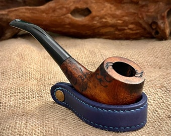 Leather Pipe Stand, Pipe Rest, Pipe Holder, Gift for Smokers