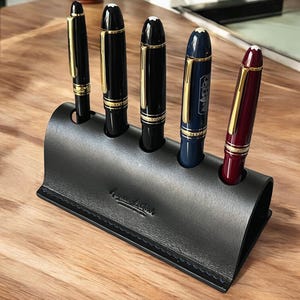 Black Leather Pen Holder, Leather Fountainpen Holder, Leather Fountain Pen Holder,