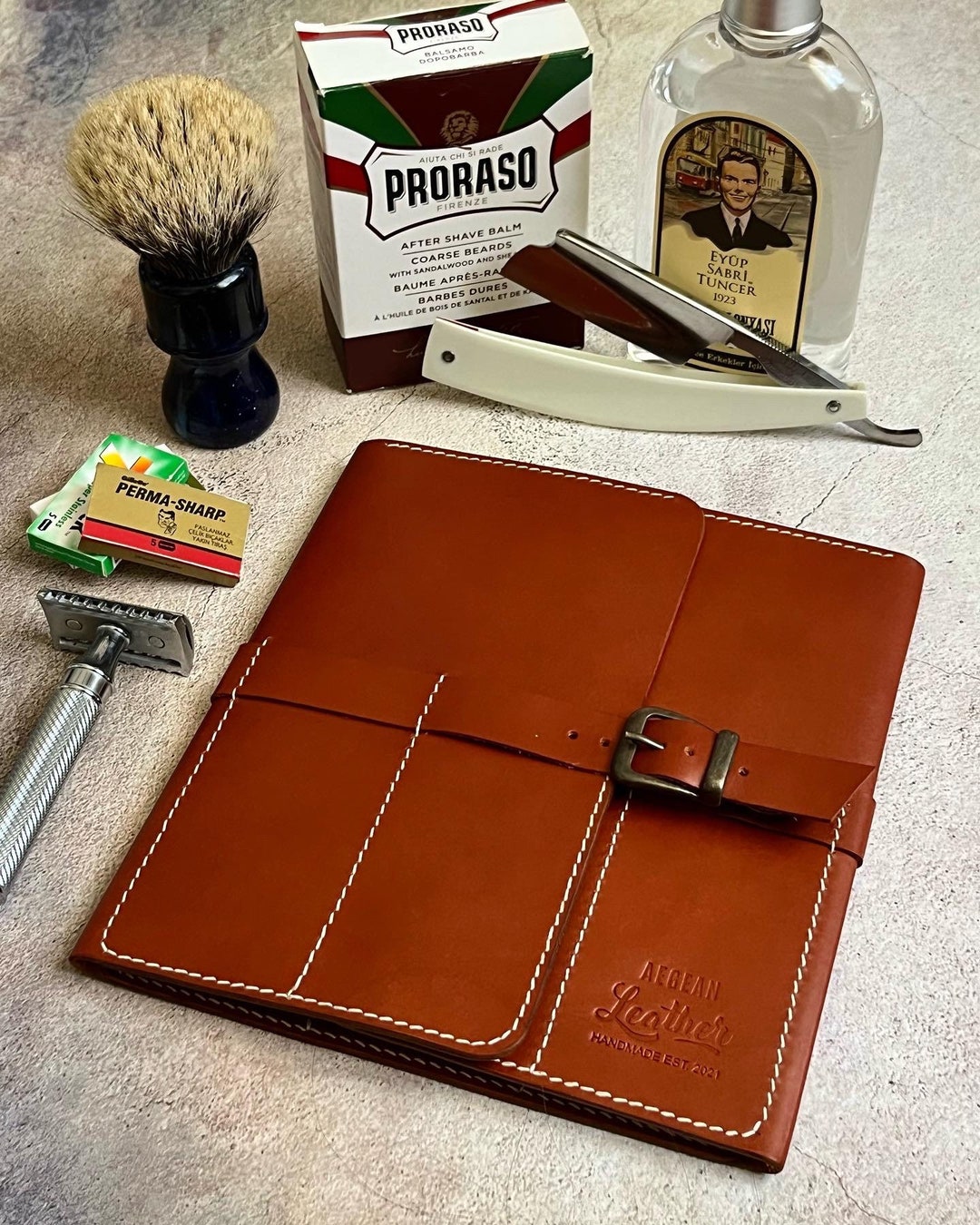 Leather Razor Case Travel Razor Case Etsy